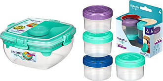 Sistema Nest It Meal Prep Food Storage Containers with Lids, 2  Compartments, 3.7 Cups, 5-Pack, Green
