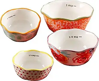 The Pioneer Woman Willow 4-Piece Measuring Scoop Set Floral Ceramic