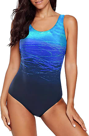 Aleumdr Womens Elegant Tie Side One-Piece Swimsuit Floral Printed Beach Swimwear Bathing Suit 
