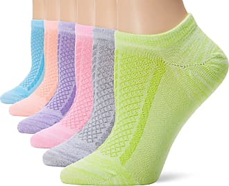 Hanes Womens 6-Pack Invisible Comfort Scoop Cut No Show Sport Liner, Pastel Texture Free Feed, 5-9