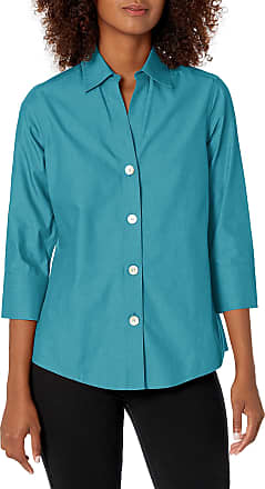 Foxcroft Womens Paityn Petite Non-Iron Pinpoint 3/4 Sleeve Shirt