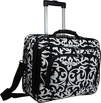World Traveler Rolling 17-Inch Laptop Briefcase Computer Case, Black Trim Damask, One Size
