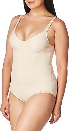 Maidenform Womens Firm Foundations Built-in Bra Body Shaper Shapewear Bodysuit, Transparent, 38DD