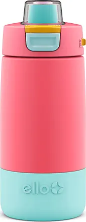 Ello ello kids colby 12oz stainless steel insulated water bottle with straw  and built-in silicone coaster carrying handle and leak