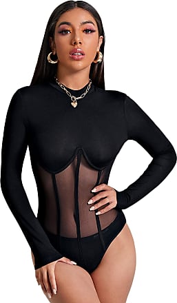 Mesh bodysuit in monogram print ASOS Damen Kleidung Tops & Shirts Bodys 