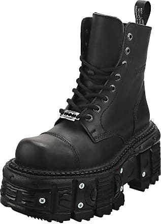 New Rock M-mili084c-c7 Unisex Black Platform Boots 5 UK 