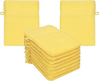 Betz 10er Pack Waschhandschuhe Premium Farbe Gelb & Dunkelrot Größe 16x21 cm 