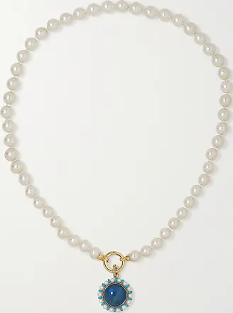 STORROW Stanley, Mabel + Florence 14-karat gold, enamel and diamond  necklace