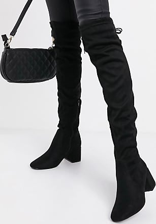 Damen Stiefel Overknees Boots Blockabsatz Basic Schuhe 900973 New Look