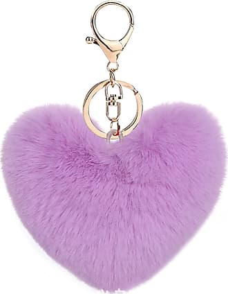 PRETYZOOM Butterfly Pom Pom Keychain Artificial Fur Ball Keychain Fluffy  Accessories Car Bag Charm Fuzzy Ball Pendant at  Women's Clothing  store