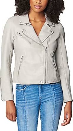 Fitted Faux Leather Jacket Small / Blue-Grey