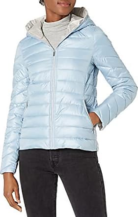 French Connection Women's Quilted Asymmetrical Hem Hooded Winter Puffer Coat 