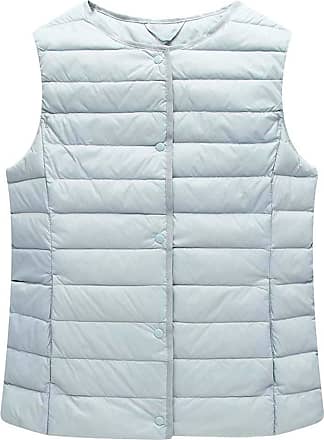 Icegrey Womens Ultra-Light Packable Down Vest Stand Collar Zip Quilted Gilets Camel UK 20 