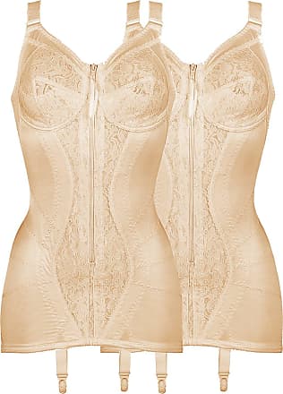 Pack of 2 Naturana Women's Non-Wired Front Zip Corselette 3012 