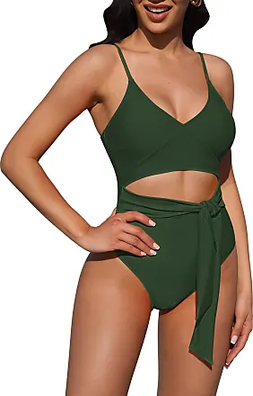 Swimsuit For Women Sexy One Piece Bathing Suit Push Up Cutout Swimsuits  Color Block High Cut Cheeky Swimwear High Waisted