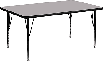 Standard Height Adjustable Legs Flash Furniture 30W x 48L Rectangular Grey Thermal Laminate Activity Table 