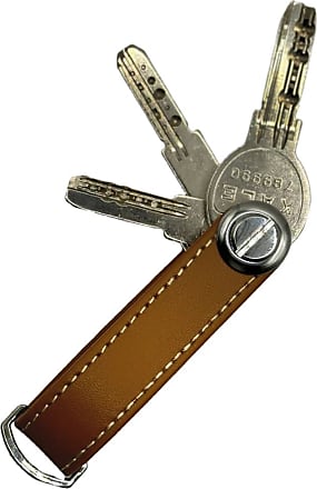TORRO Genuine Leather Keychain with 2.5cm Diameter Brushed Metal