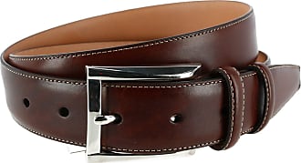 Trafalgar Mens Cortina Leather 30mm Compression Belt Strap - Dark Brown