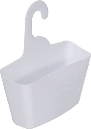 Plastic Hanging Shower Basket 24 X 9.5 X 25.6 Cm White Bathroom 