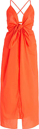 Mara Hoffman Womens Lolita Tie-Front Organic Cotton Midi Dress - Orange - Moda Operandi