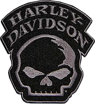 Harley-Davidson Embroidered 4 in. Bold Orange Bar Emblem Sew-On Patch, Black