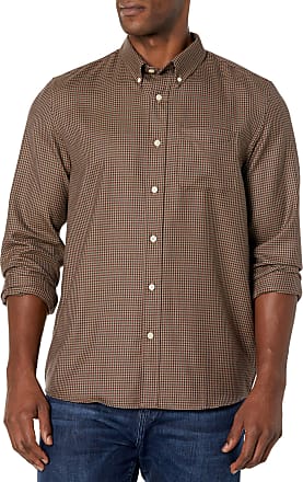 Karl Lagerfeld, Men's Geometric Print Short Sleeve Button Down Shirt, Tan, Size Xs in Brown for Men