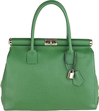 Chicca Borse Handbag Sac à main pour femme avec bandoulière en cuir véritable Made in Italy 35 x 28 x 16 cm 