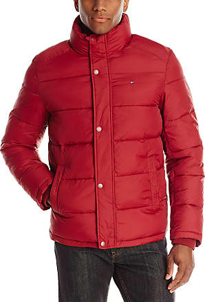 tommy hilfiger red puffer jacket mens