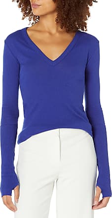 Enza Costa Womens Tissue Jersey Loose Long Sleeve V-Neck