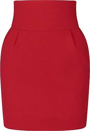 ROWEN ROSE Wool Mini Skirt in Red Womens Clothing Skirts Mini skirts 