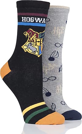 Ladies 3 Pair SockShop Harry Potter Embroidered Logo Cotton Socks 