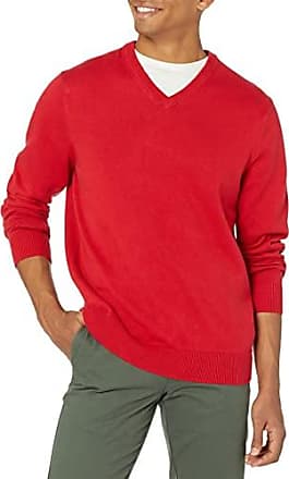 mens red v-neck sweater