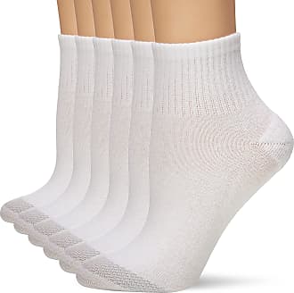 Hanes Womens Shoe Size: 5-9 Cool Comfort Toe Support Ankle Socks, 6-Pair Pack, White/Grey Vent