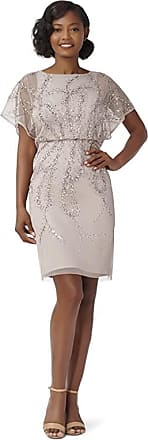 Adrianna Papell Flutter Sleeve Beaded Blouson Cocktail Dress