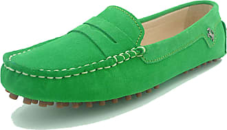 ladies green loafers
