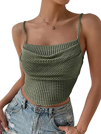 Women's Pearls Bustier Crop Top Sexy Glitter Spaghetti Strap Camisole  Summer Women Sexy Cami Backless Tank Top Beige at  Women's Clothing  store