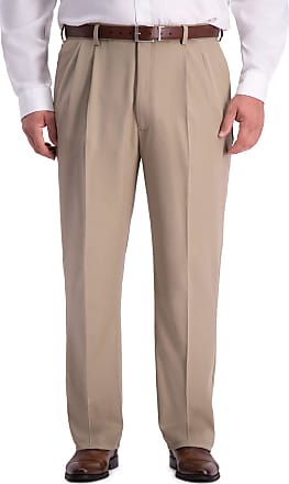Haggar Men's Work To Weekend Khakis Hidden Expandable Waist No Iron Pleat Front Pant,String,44x29 
