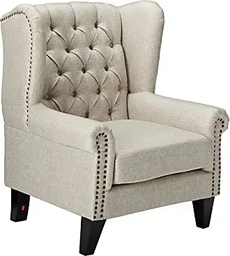 Lorenzo Upholstered High Back Studded Chair - Gray/Brown - Christopher  Knight Home