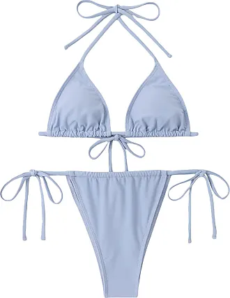 Womens Sexy Triangle Bikini Set Halter Swimsuit Print Bathing