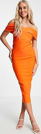 Vesper bardot midaxi dress in orange