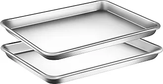NutriChef Nonstick Cookie Sheet Baking Pan - 3pc Metal Oven Baking Tray,  Professional Quality Kitchen Cooking Non-Stick Bake Trays