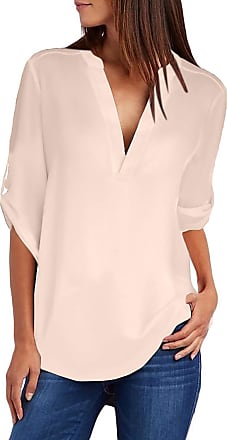 Women’s Casual Ruffled V Neck Chiffon Blouse Short/ 3/4 Sleeve Office Work Elegant Summer Shirt Vintage Basic Tops 