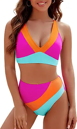  Blooming Jelly Womens Tummy Control Bathing Suits Push Up High  Waisted Bikini Sets Two Piece Swimsuit (Small, Black) : Clothing, Shoes &  Jewelry
