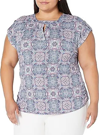 NWT LUCKY BRAND WOMENS 3X PLUS TOP COLD SHORT SLEEVE MULTI COLOR VISCOSE  CASUAL
