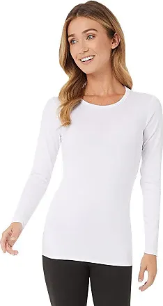 32 DEgREES Womens Lightweight Baselayer Scoop Top Long Sleeve Form Fitting  4-Way Stretch Thermal, Black, Large 