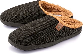 Dunlop Mens Slippers Slip On Twin Gusset Machine Washable Brown Sizes 7-12 