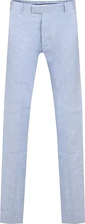 Dobell Light Blue Linen Pants