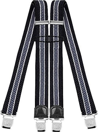 Decalen Mens Braces with Very Strong Clips Heavy Duty Suspenders One Size Fits All Wide Adjustable and Elastic Y Style 