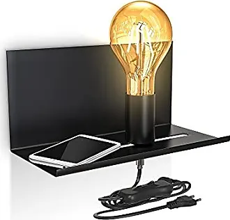 B.K.Licht Lampe de table rétro, lampe de lecture, métal noir mat, douille  E27, câble avec interrupteur, lampe de chevet vintage Ø10cm : :  Luminaires et Éclairage