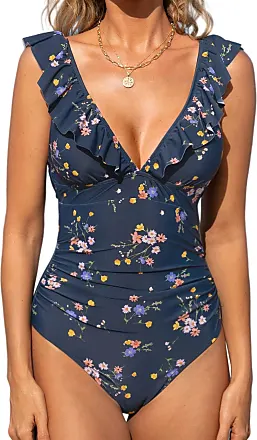 Cupshe One Piece Swimsuit For Women Deep V Neck Ruffle Tummy